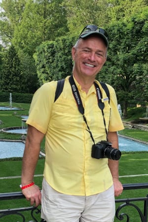 Photo of Jeffrey Libert, Esq. New Jersey lawyer in casual dress at Longwood Gardens in PA.